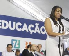 Governador Beto Richa durante lançamento do programa Escola Conectada, para ampliar o uso de recursos tecnológicos nos colégios da rede pública estadual, e assinatura de convênios com Apaes para destinar recursos para melhoria na infraestrutura das instituições.Curitiba, 28/02/2018.Foto: Arnaldo Alves/ANPr