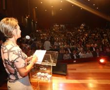 Secretária da Família e Desenvolvimento Social, Fernanda Richa, participa da abertura do evento de 08 de Março, Dia Internacional da Mulher - Foto: Rogério Machado/SECS