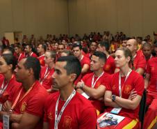 O Campeonato Brasileiro de Salvamento Aquático (Rescue Day 2018) começa nesta quinta-feira (22), em Foz do Iguaçu. Mais de 400 atletas de diversos estados brasileiros que atuam como guarda-vidas passarão por exercícios de resgate de vítima na água, prova de revezamento, aquathlon e individual. A competição faz parte do XVIII Seminário Nacional de Bombeiros - Senabom 2018, promovido pelo Corpo de Bombeiros do Paraná. -  Foz do Iguaçu, 22/11/2018  - Foto: Soldado Juliana Pereira