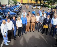 Governadora Cida Borghetti entrega viaturas para 9ª Companhia da Polícia Militar em Maringá, junto com a Comandante-geral da Policia Militar do Paraná, a coronel Audilene Dias Rocha.  -  Maringá, 30/11/2018Foto: Rogério Machado/SECS