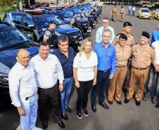 Governadora Cida Borghetti entrega viaturas para 9ª Companhia da Polícia Militar em Maringá, junto com a Comandante-geral da Policia Militar do Paraná, a coronel Audilene Dias Rocha.  -  Maringá, 30/11/2018Foto: Rogério Machado/SECS