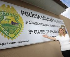 A região Noroeste do Paraná conta com mais uma unidade da Polícia Militar para atender a comunidade local. A governadora Cida Borghetti instalou nesta sexta-feira (30) a 9ª Companhia Independente da PM, com sede na cidade de Colorado. A estrutura vai atender 13 municípios da região. Colorado,30/11/2018 Foto:Jaelson Lucas / ANPr